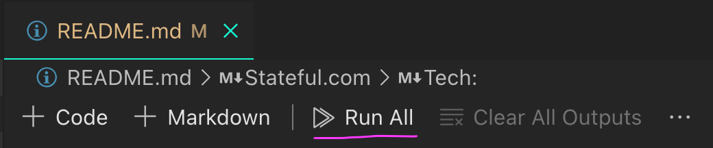 runn all commands with runme